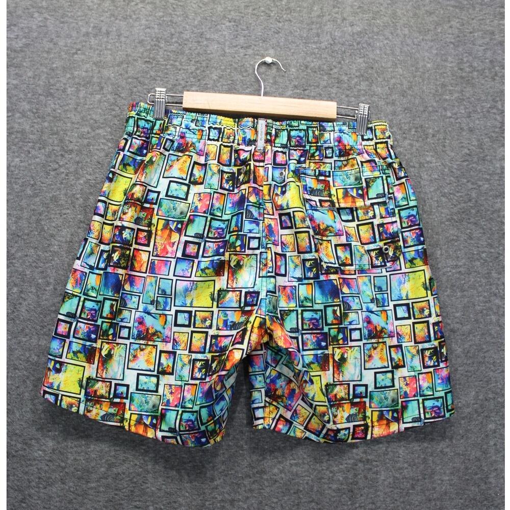 Bugatchi Swim Trunks Mens size Large Tropical Print Mesh Lining - Picture 2 of 8